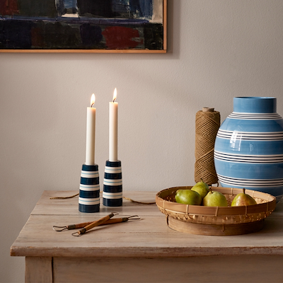 Kähler Omaggio Nuovo lysestage mørkeblå 12 cm