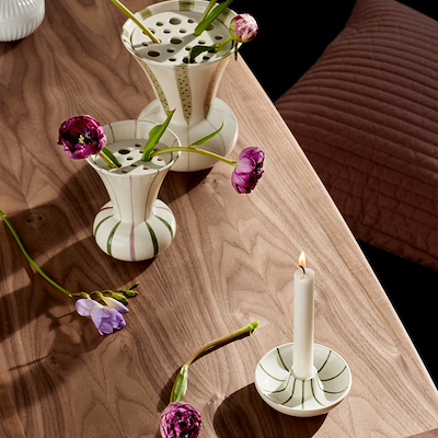 Kähler Signature lysestage grøn Ø11 cm