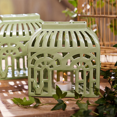 Kähler Orangery Spring Leaf lyshus H16 cm