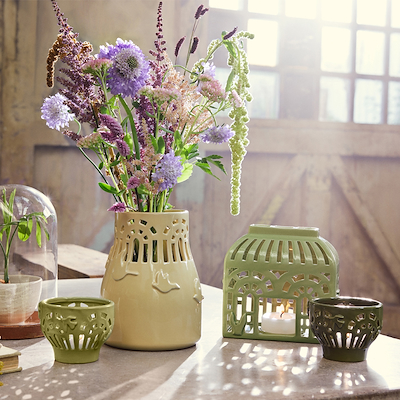 Kähler Orangery Spring Leaf lyshus H16 cm