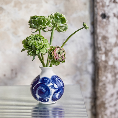 Kähler Tulle vase blå H10,5 cm