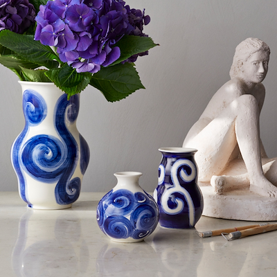 Kähler Tulle vase blå H10,5 cm