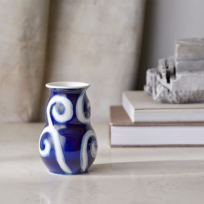 Kähler Tulle vase blå H13 cm