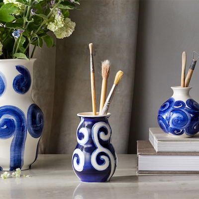 Kähler Tulle vase blå H13 cm