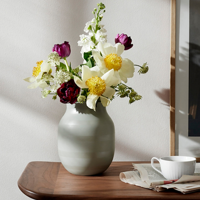 Kähler Omaggio vase creme/mint tone H20 cm