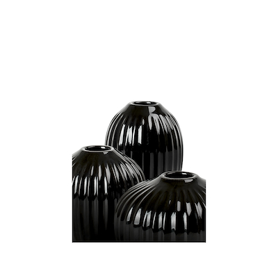 Kähler Hammershøi vase sæt 3-pak sort
