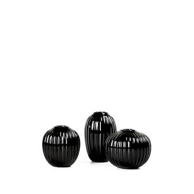Kähler Hammershøi vase sæt 3-pak sort