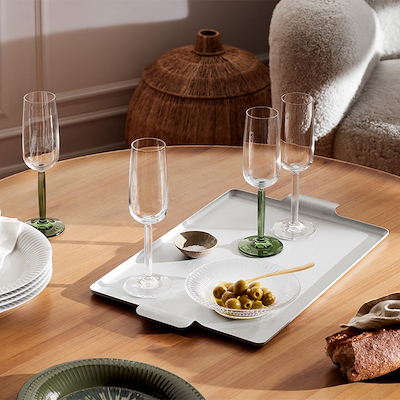 Kähler Hammershøi champagneglas grøn 2 stk. 24 cl