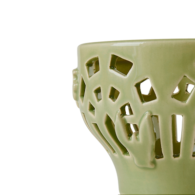 Kähler Orangery Spring Leaf fyrfadsstage Ø9,5 cm