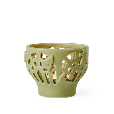 Kähler Orangery Spring Leaf fyrfadsstage Ø9,5 cm