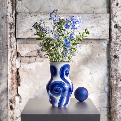 Kähler Tulle vase blå H22,5 cm