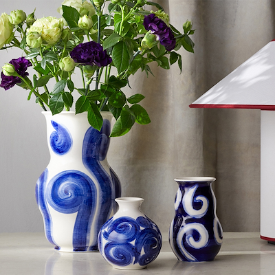 Kähler Tulle vase blå H22,5 cm