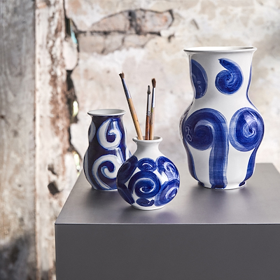 Kähler Tulle vase blå H22,5 cm