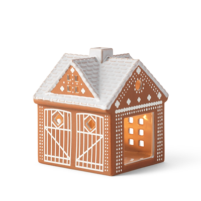 Kähler Gingerbread lyshus julestald brun H11,5 cm