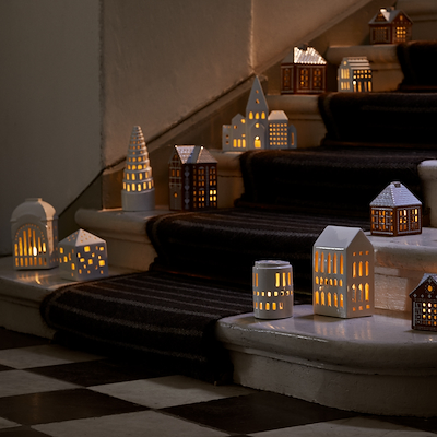 Kähler Gingerbread lyshus julestald brun H11,5 cm