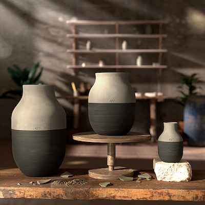 Kähler Omaggio Circulare antracitgrå H31 cm