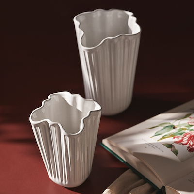 Kähler Hammershøi Unfold vase hvid H20.5 cm
