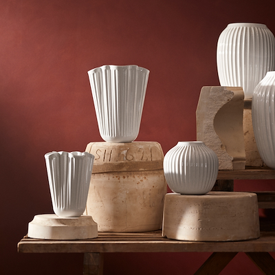 Kähler Hammershøi Unfold vase hvid H16.5 cm