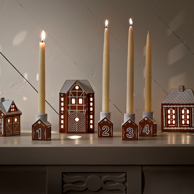 Kähler Gingerbread adventsstage 4 stk. brun