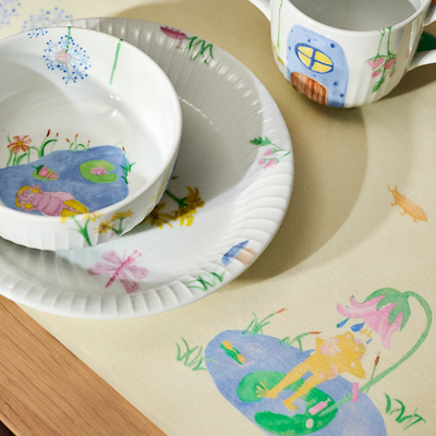 Kähler Hammershøi Kids spisesæt hvid porcelæn 3 stk.
