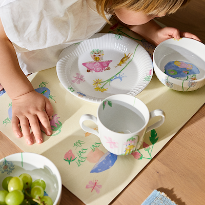 Kähler Hammershøi Kids spisesæt hvid porcelæn 3 stk.