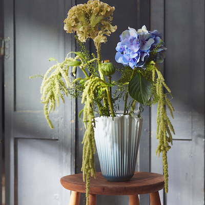 Kähler Hammershøi Unfold vase blå H 20,5 cm