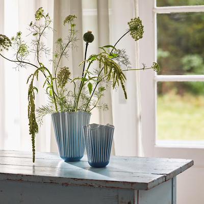 Kähler Hammershøi Unfold vase blå H 20,5 cm