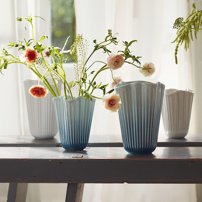 Kähler Hammershøi Unfold vase blå H 20,5 cm