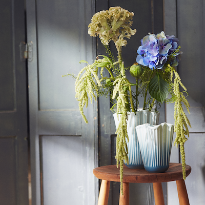 Kähler Hammershøi Unfold vase blå H 16,5 cm