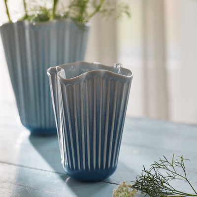 Kähler Hammershøi Unfold vase blå H 16,5 cm