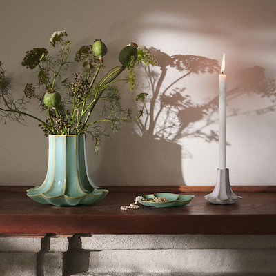 Kähler Kantarel lysestage sand H 10 cm