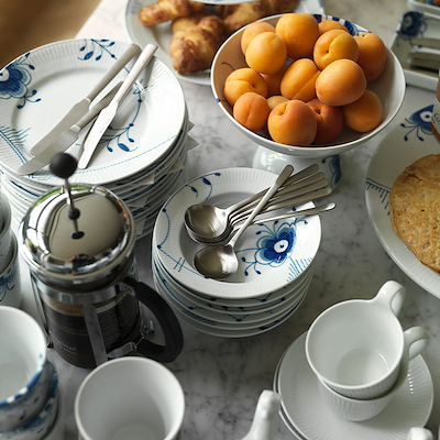 Royal Copenhagen Blå Mega Riflet dyb tallerken med kant 17 cm