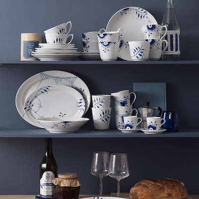Royal Copenhagen Blå Mega Riflet tallerken nr. 2 Ø 27 cm