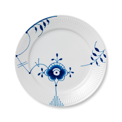 Royal Copenhagen Blå Mega Riflet nr. 6 tallerken 27 cm