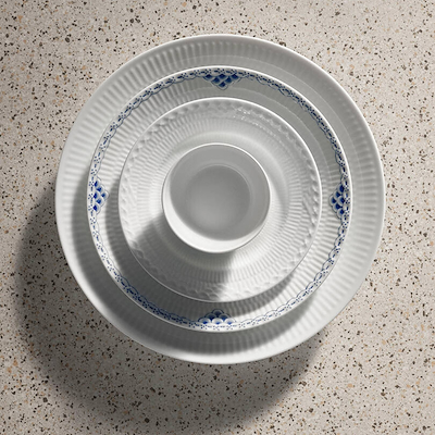 Royal Copenhagen Hvid Riflet skål 15 cl