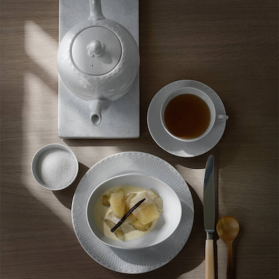 Royal Copenhagen Hvid Riflet skål 15 cl