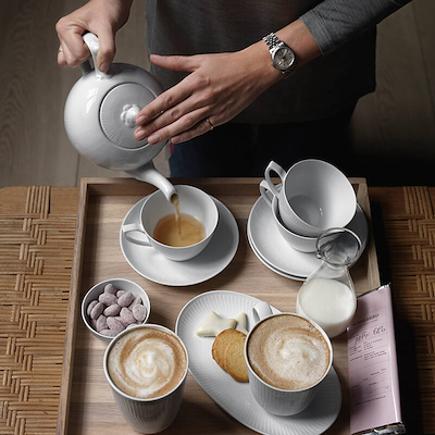 Royal Copenhagen Hvid Riflet skål 15 cl