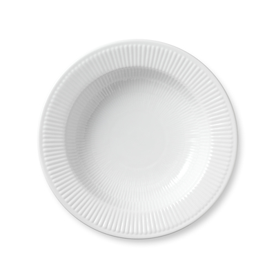 Royal Copenhagen hvid Riflet dyb tallerken 30 cm