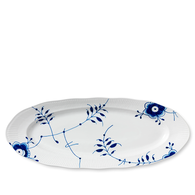 Royal Copenhagen Blå Mega Riflet fad 60 cm