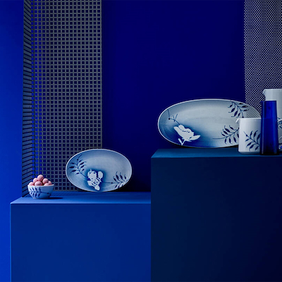 Royal Copenhagen Blå Mega Riflet skål 15 cl