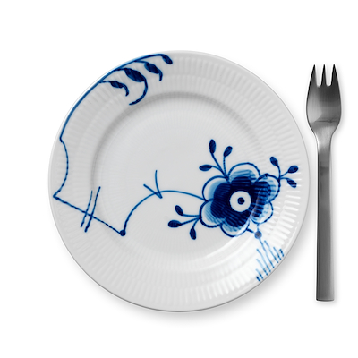 Royal Copenhagen Blå Mega Riflet tallerken 17 cm