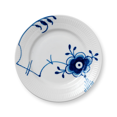 Royal Copenhagen Blå Mega Riflet tallerken 17 cm