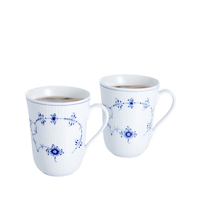 Royal Copenhagen Musselmalet Riflet krus 2 stk. 33 cl