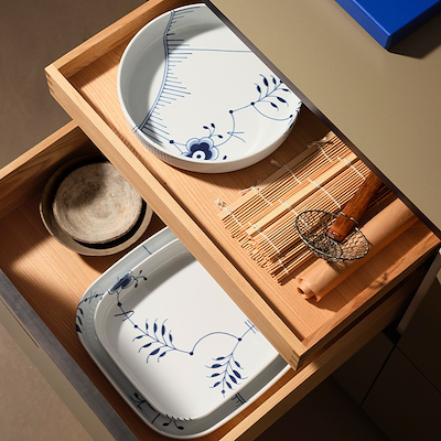 Royal Copenhagen Blå Mega Riflet ovnfast fad Ø 27 cm