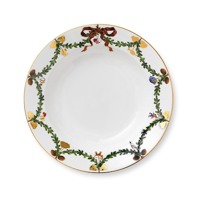 Royal Copenhagen Stjerne Riflet Jul dyb tallerken 24 cm