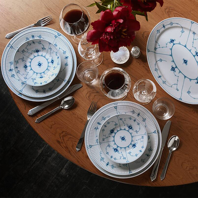 Royal Copenhagen Musselmalet Riflet dyb tallerken Ø 21 cm