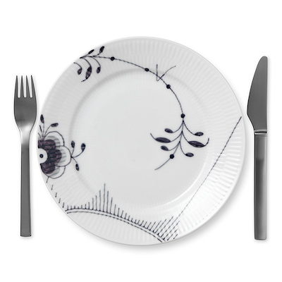 Royal Copenhagen Sort Mega Riflet nr. 2 tallerken 22 cm