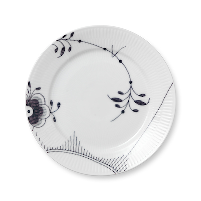Royal Copenhagen Sort Mega Riflet nr. 2 tallerken 22 cm
