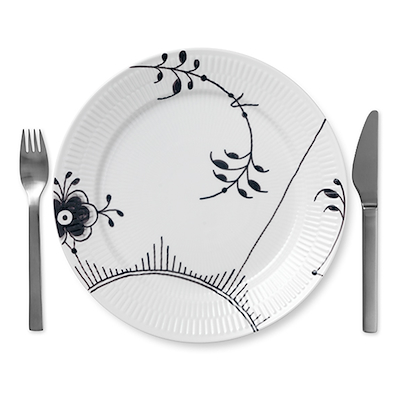 Royal Copenhagen Sort Mega Riflet nr. 2 tallerken 27 cm