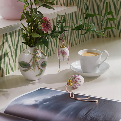 Royal Copenhagen Hvid Halvblonde kop og underkop hvid 25 cl